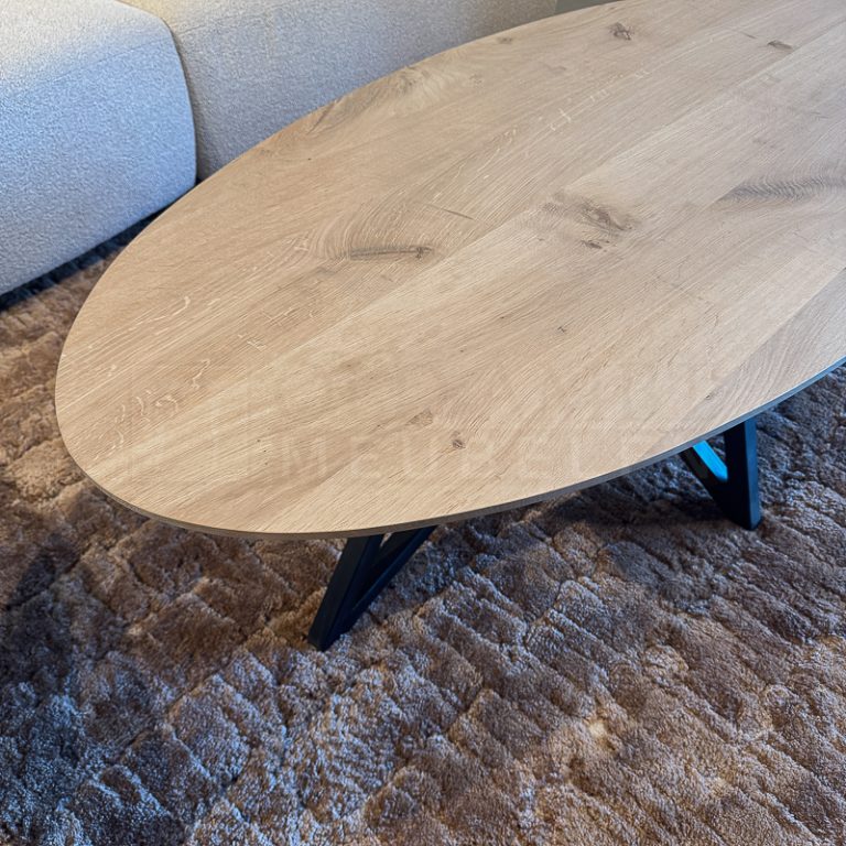 Eiken ovale Salontafel Andreas - Afbeelding 4