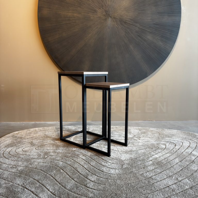 Eiken Bijzettafel set Duo - Afbeelding 2