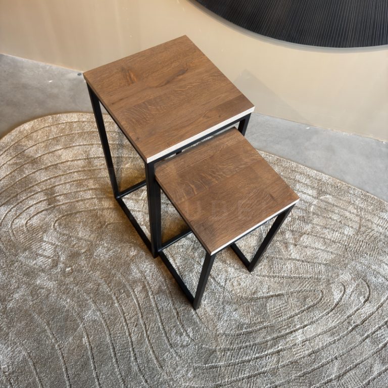 Eiken Bijzettafel set Duo - Afbeelding 3