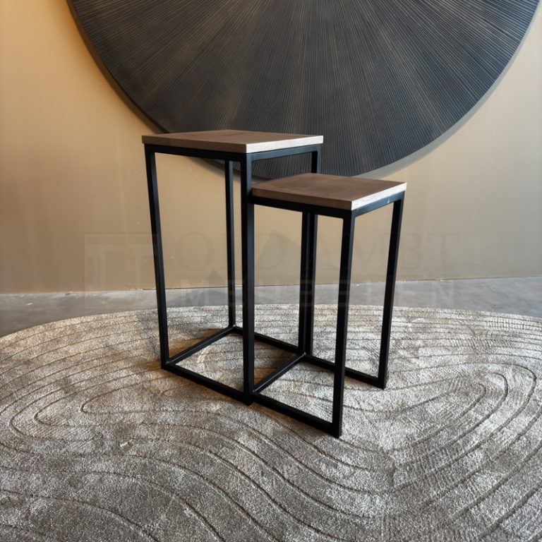 Eiken Bijzettafel set Duo - Afbeelding 4