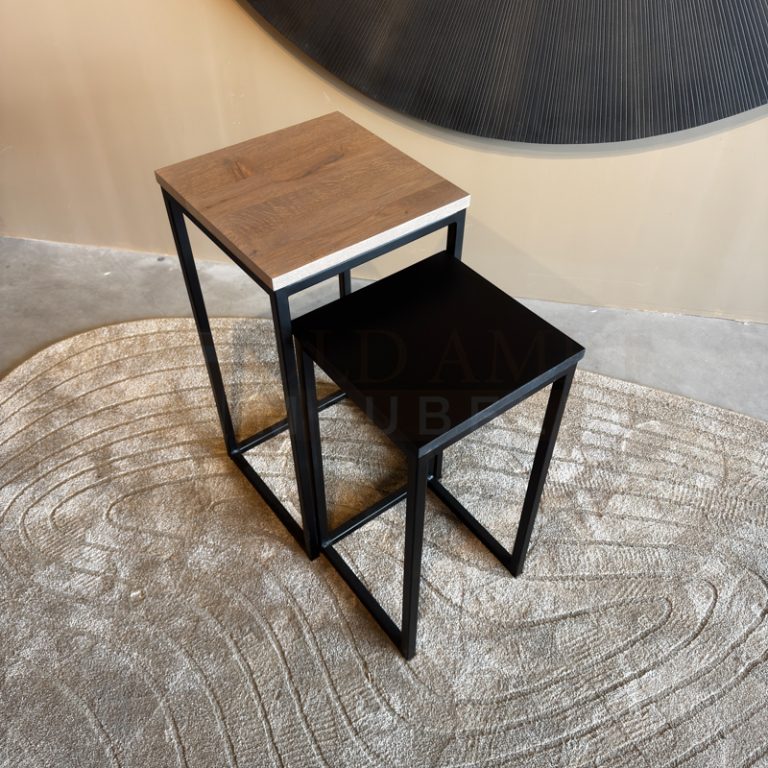 Eiken Bijzettafel set Duo - Afbeelding 6