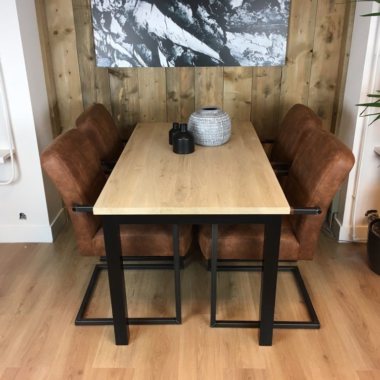 Eiken tafel Mike - Afbeelding 3