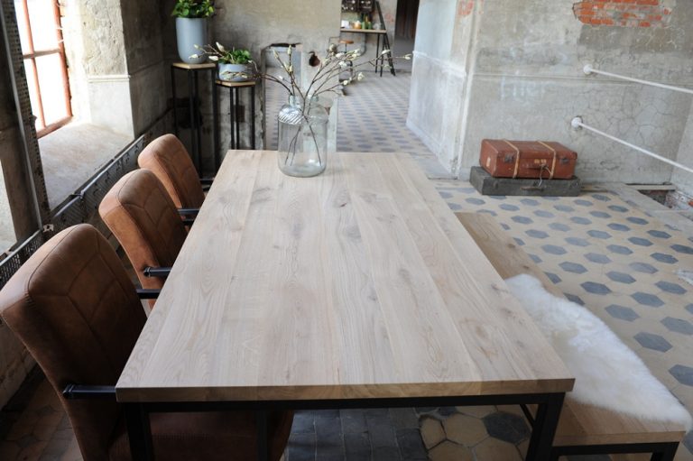 Eiken tafel Rowen - Afbeelding 3