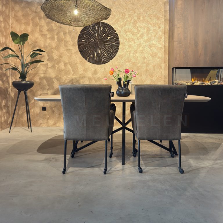 Eiken Deens ovale tafel Steffina - Afbeelding 5