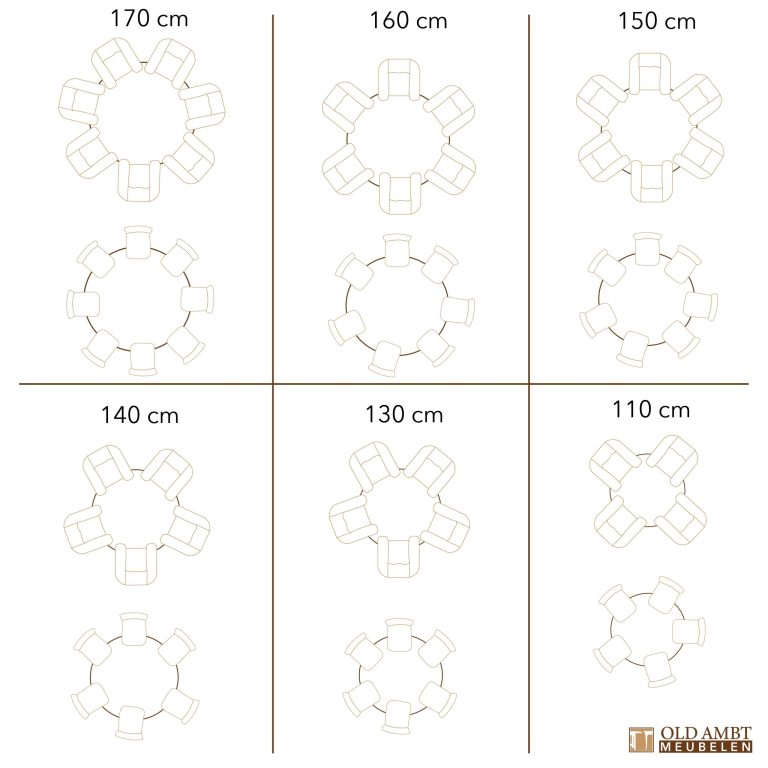 Eiken ronde tafel Lowen - Afbeelding 12